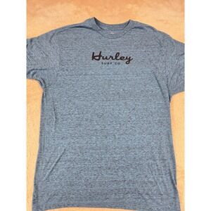 Hurley Surf Co Mens T Shirt Blue Heathered Graphic Tee Size Large